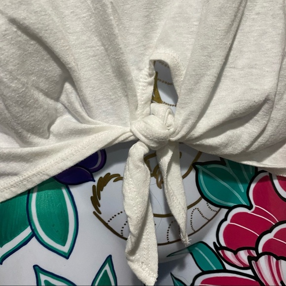 J Crew White Tank Top With Tie Front - Picture 4 of 5